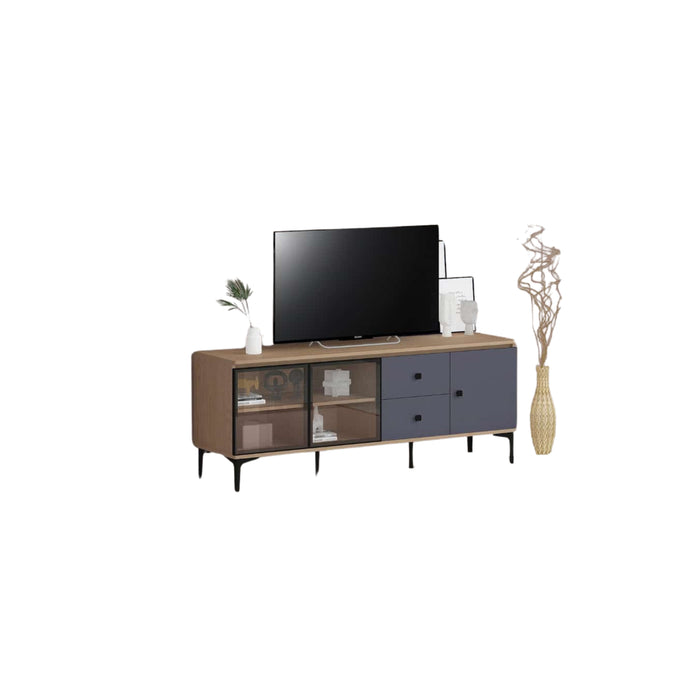 Rak TV Cena TC 01 - Slate Grey & Light Wood Grain